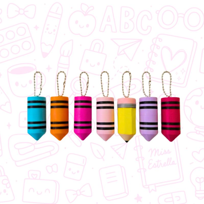 Porta USB tipo Llavero – Diseños Lápiz y Crayón